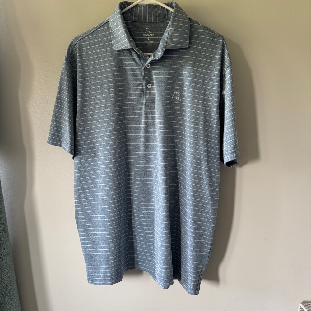 Rhoback Blue Striped Polo Shirt